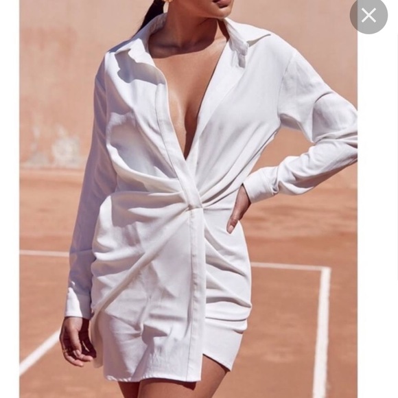 House Of CB Assata White Shirt Dress - Picture 3 of 12